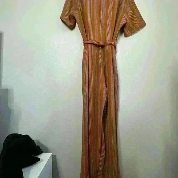 Roolee Orange Short Sleeve Stripped Jumpsuit Size XXL NEW - Picture 4 of 11